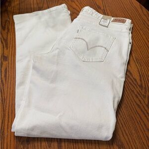 Levi's Perfectly Shaping 512 Boot Cut White Denim Jeans Size 18